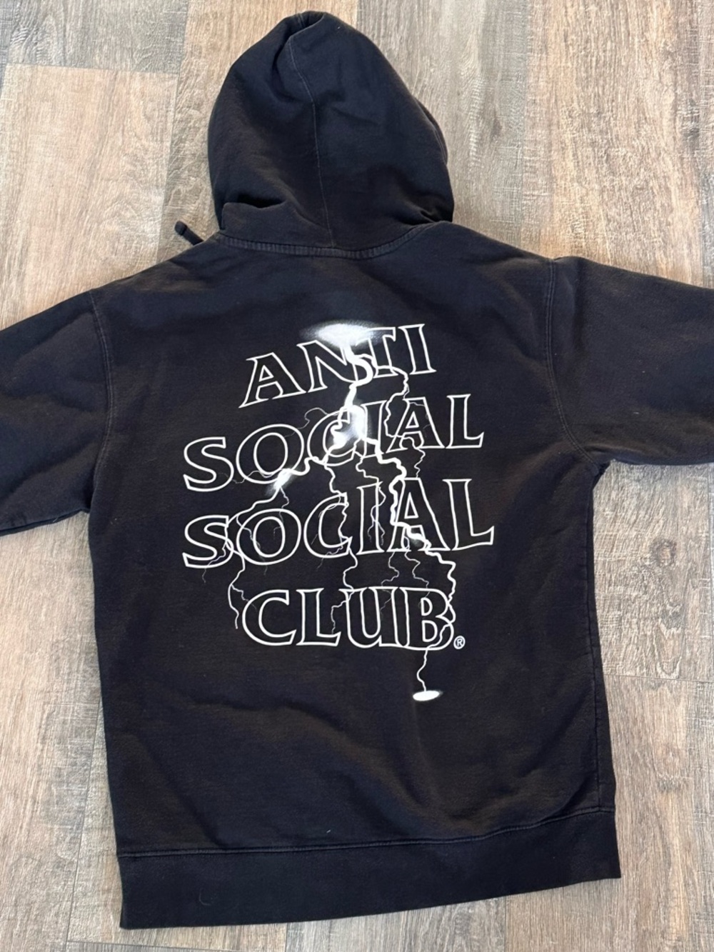 Anti Social Social Club Black Hoodie with Lightning